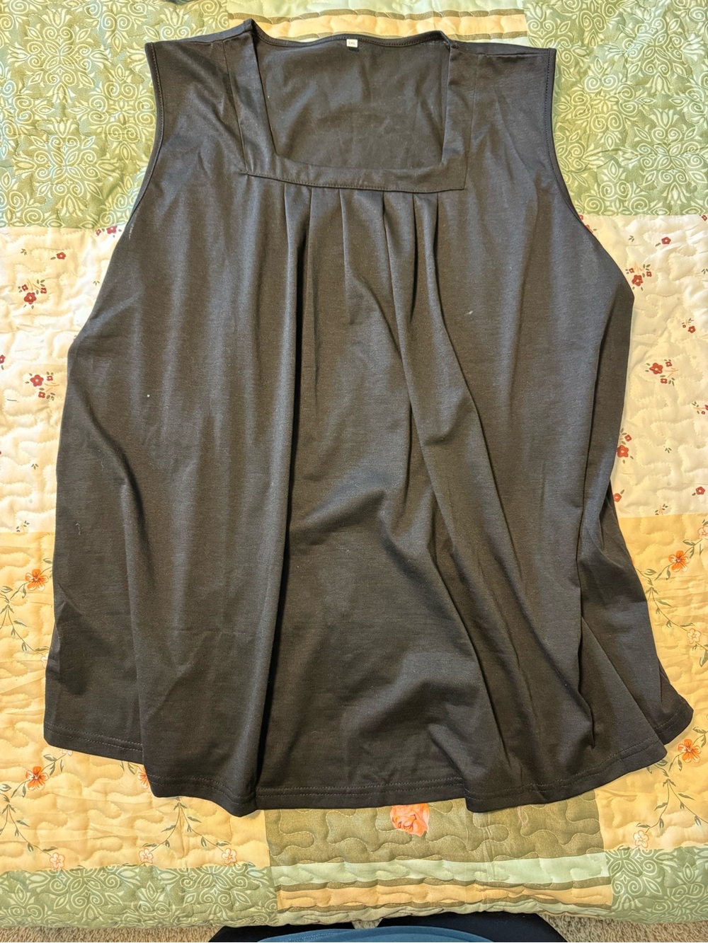 Women’s Black Pleated A-Line Tank Top